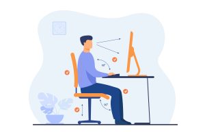 Set up home office at optimal posture and comfort