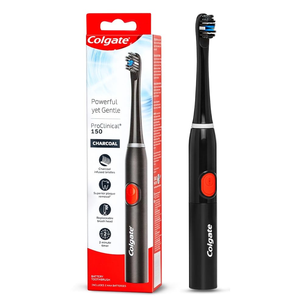 Colgate ProClinical 150 Charcoal Sonic Battery Powered Electric Toothbrush