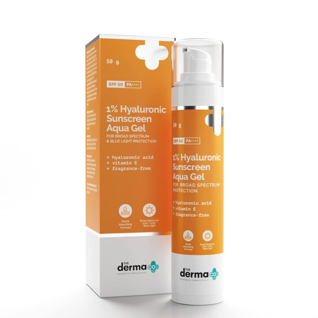 The Derma Co1% Hyaluronic Sunscreen Aqua Gel SPF 50 PA++++