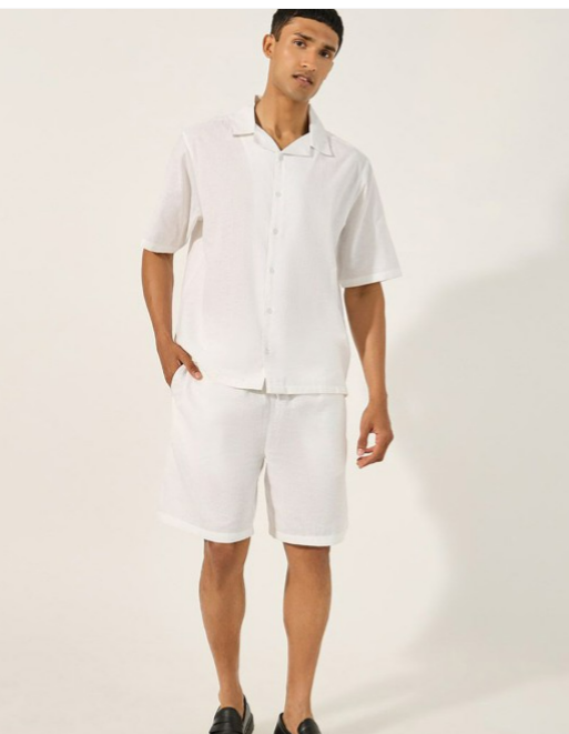 Cotton Linen Shirt/Tshirt with Shorts for Summer