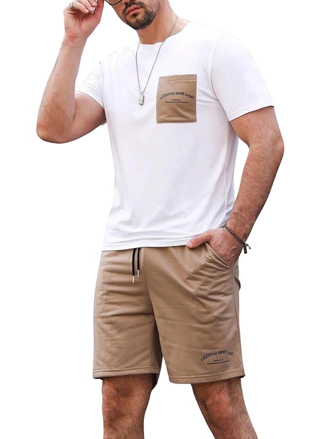 Drawstring shorts with White  Tshirt for Summer 