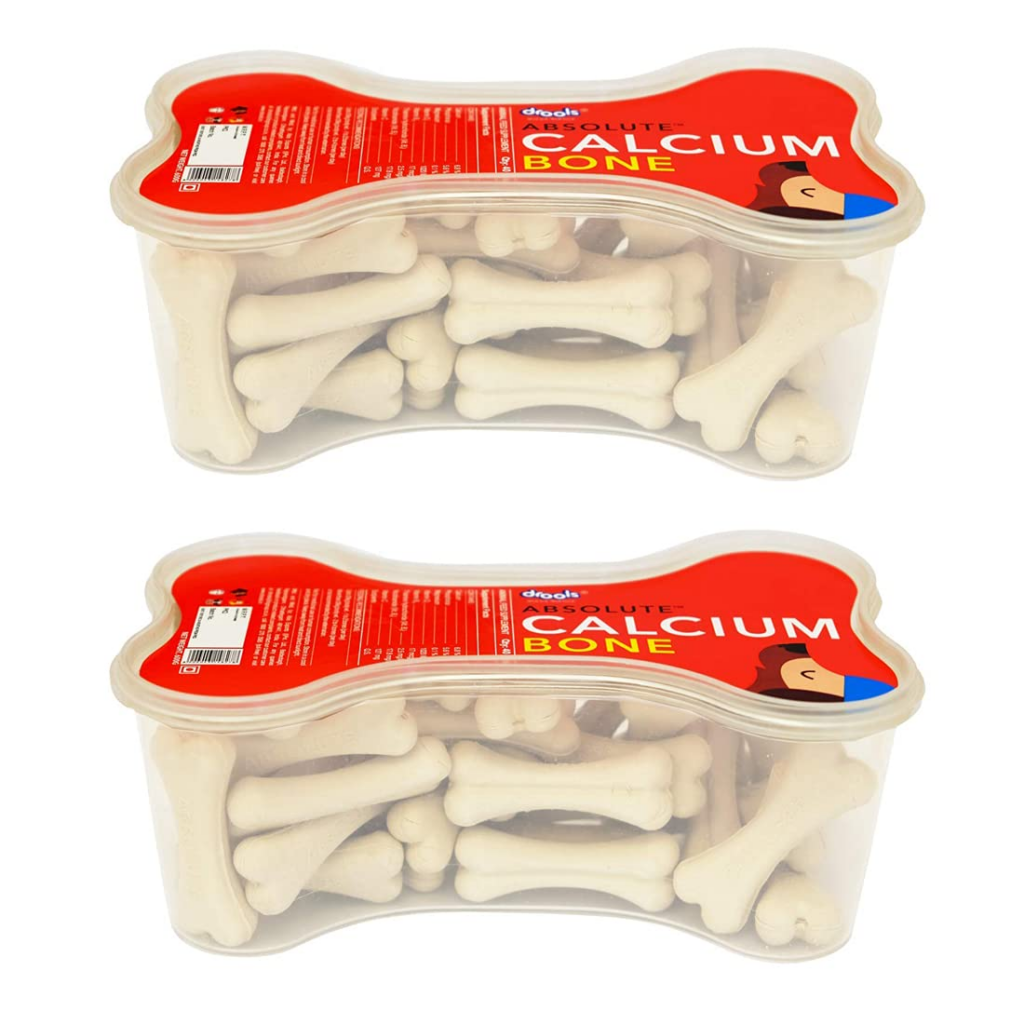 Drools Absolute Dog Supplement Treat Calcium Bone Jar 