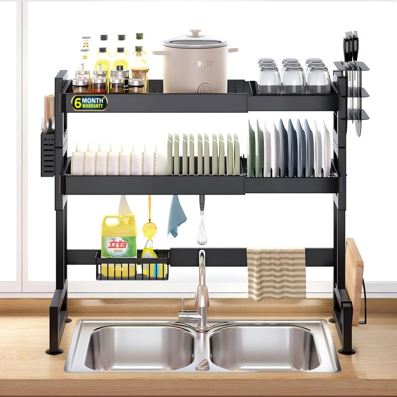 IBELLh Adjustable Dish Drying Rack 