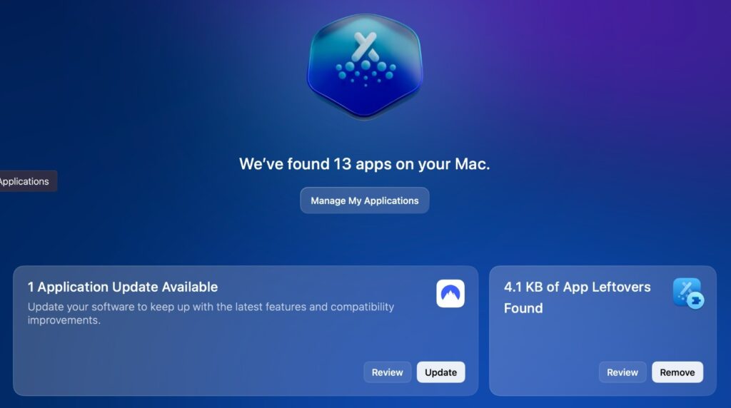 Applications tool to manage applications.