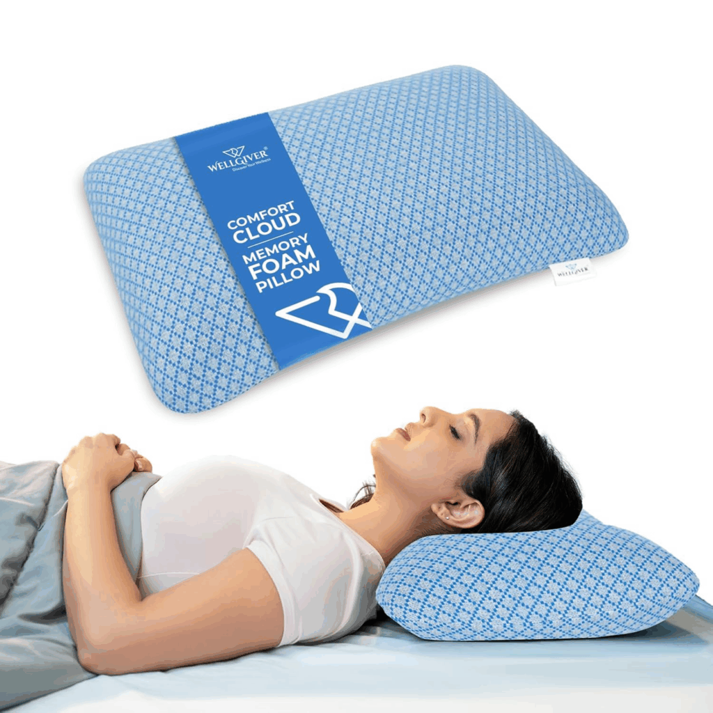 WELLGIVER Ergonomic Memory Foam Pillow for Neck Pain
