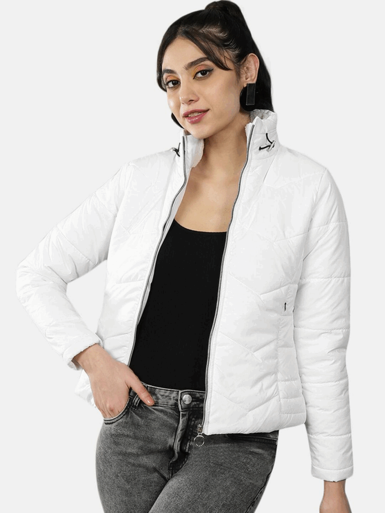 Freehand Women's White Outdoor Puffer Jacket