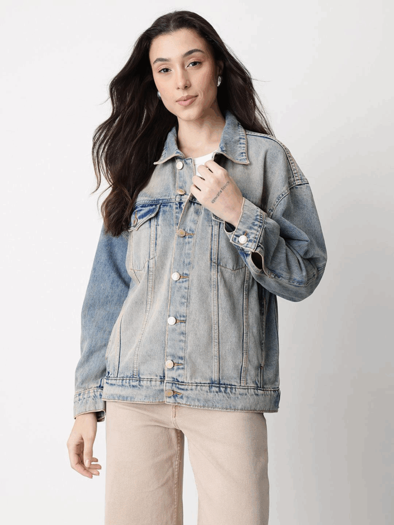 Mast & Harbour Washed Relaxed Denim Jacket
