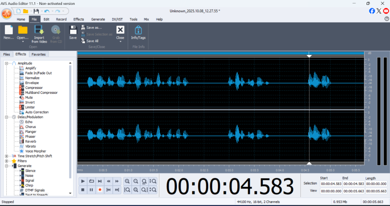 Edit audio files with AVS Audio Editor