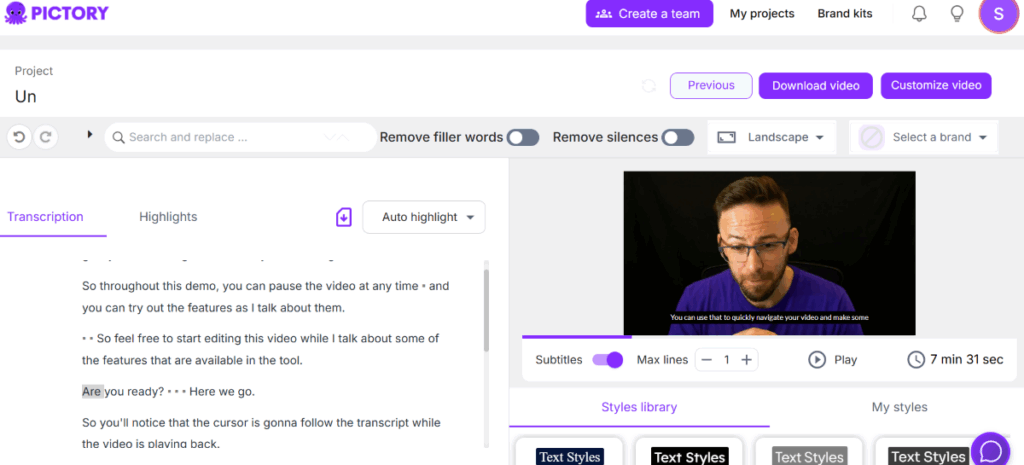 Pictory AI Video Editor