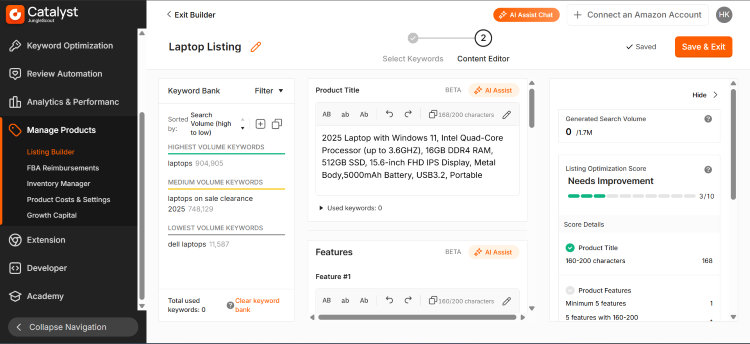 Jungle Scout Listing Builder