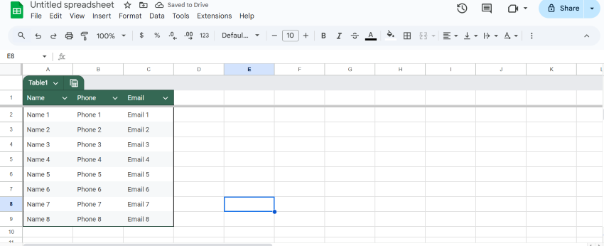 Google Sheets for maintaining leads