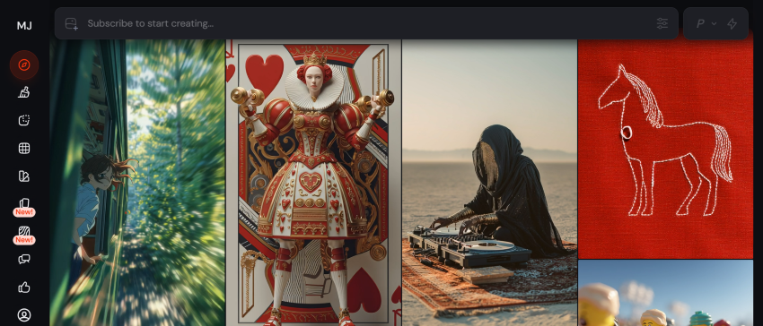 Midjourney dashboard