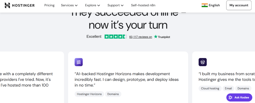 Hostinger user reviews