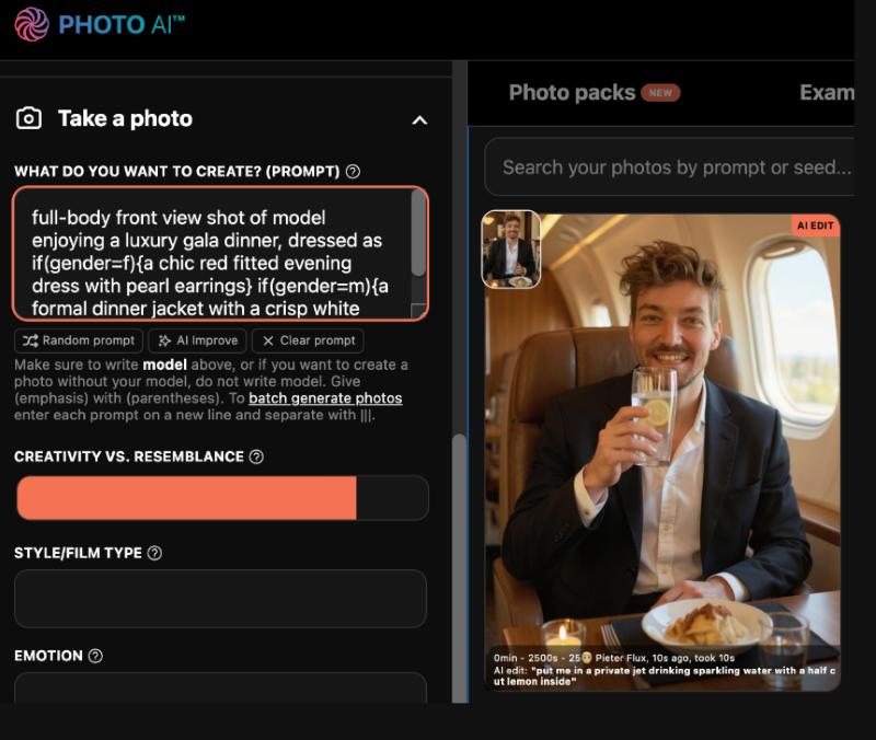 Photo AI editing tool
