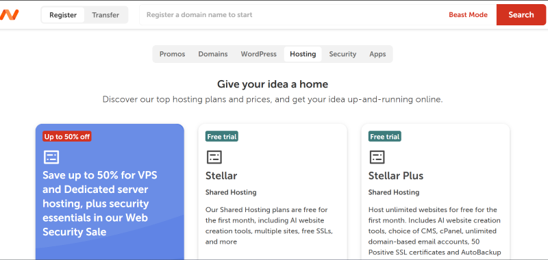 Namecheap web hosting