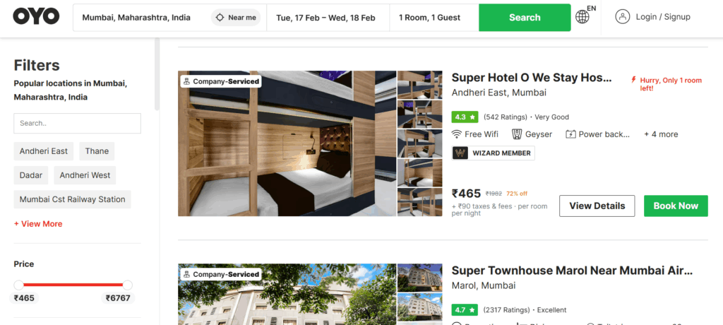 Affordable rooms on OYO in Mumbai