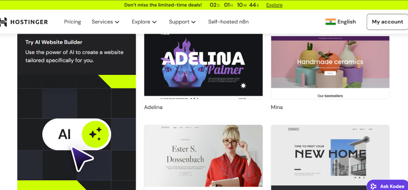 Website templates by Hostinger