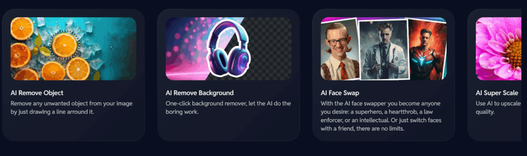 Pixlr AI editing features