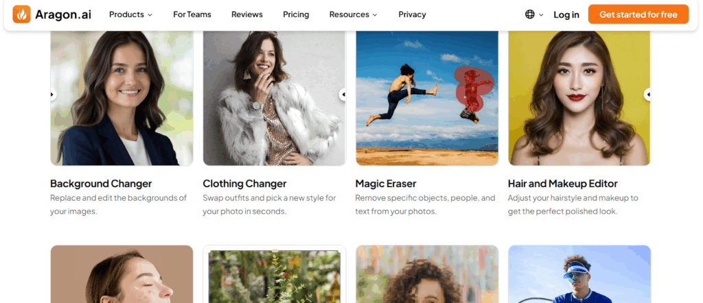 Aragon AI image editing tools