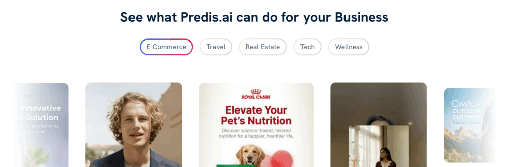 Predis.ai for different industries