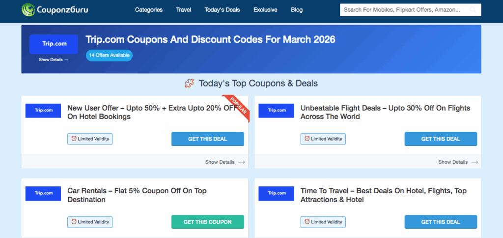 Trip.com Coupons and Deals