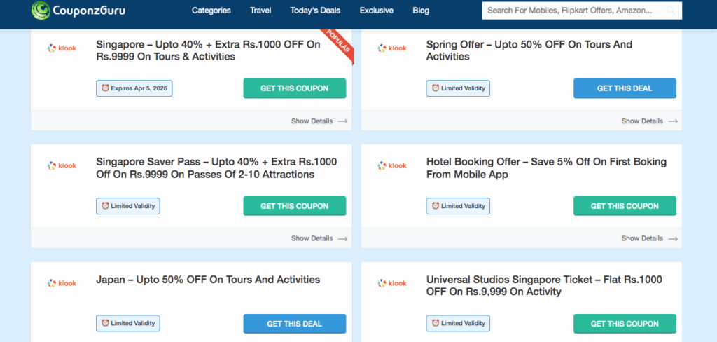 Klook Coupons and Deals