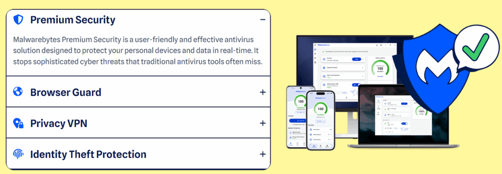 Premium security and privacy VPN with Malwarebytes