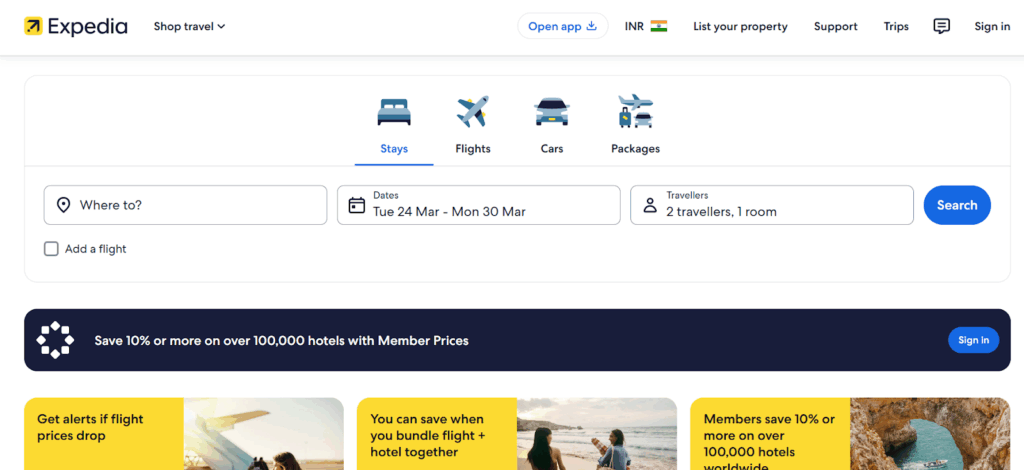 Travel Bookings on Expedia 