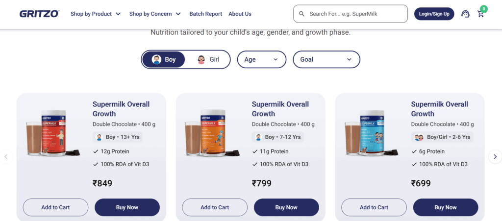 Gritzo Health Drinks