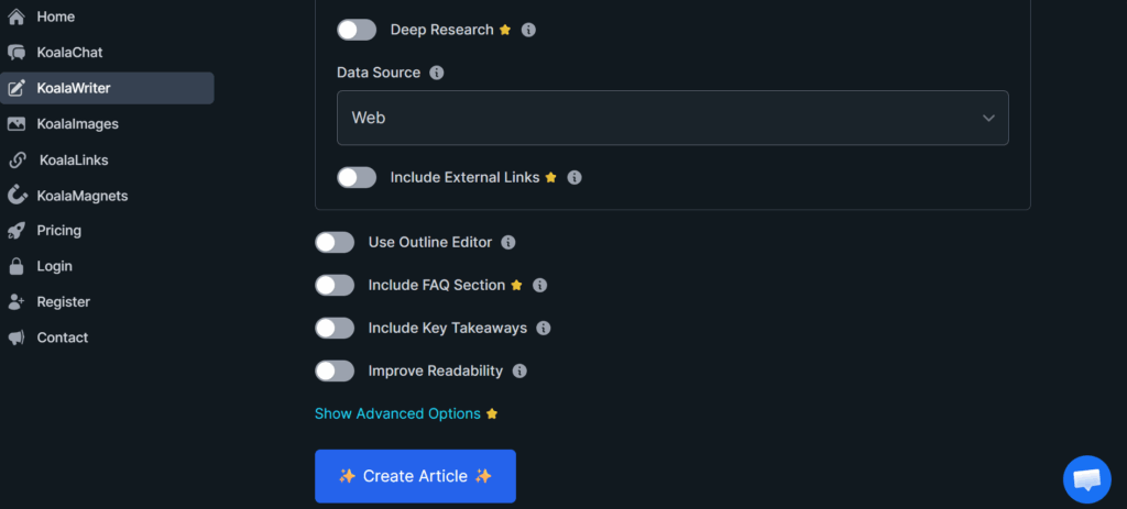 KoalaWriter in Koala AI