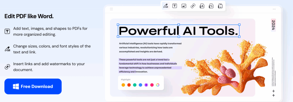 Editing PDFs with PDFelement