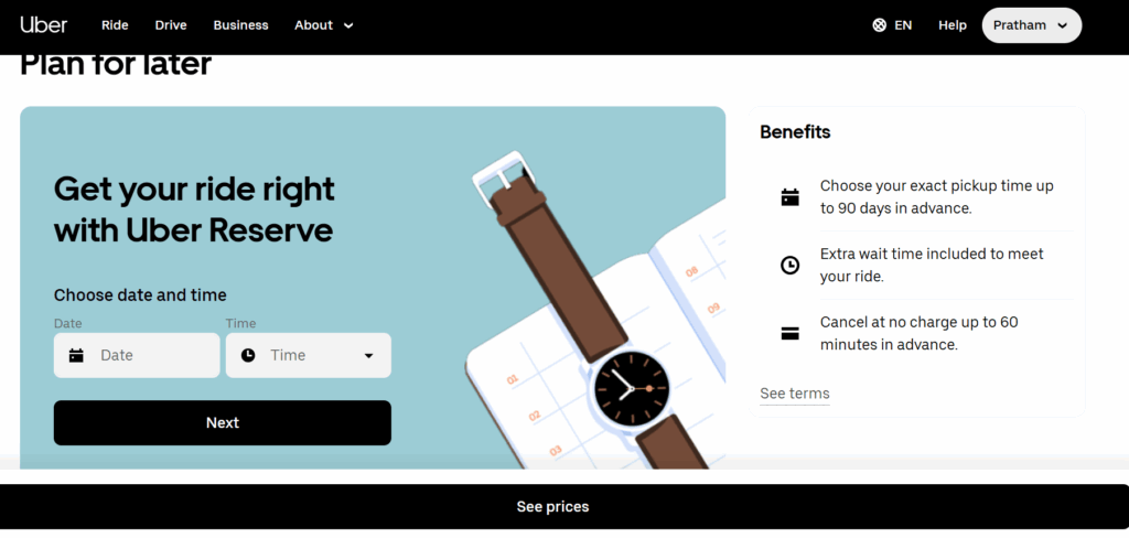 Booking Rides in Advance