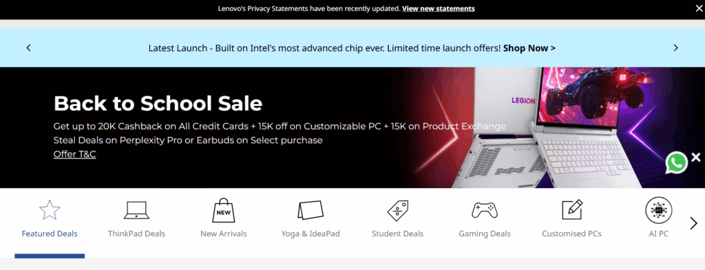 Lenovo Back to School Sale