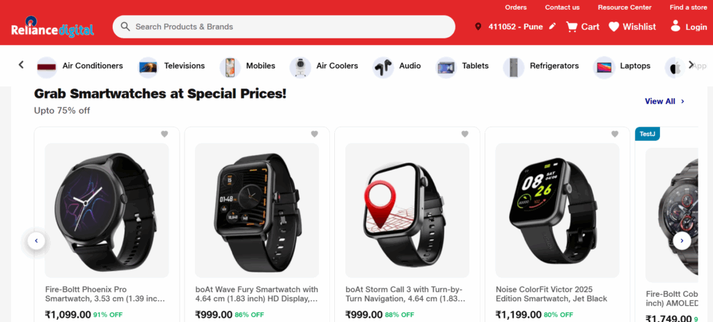 Smartwatches on Reliance Digital