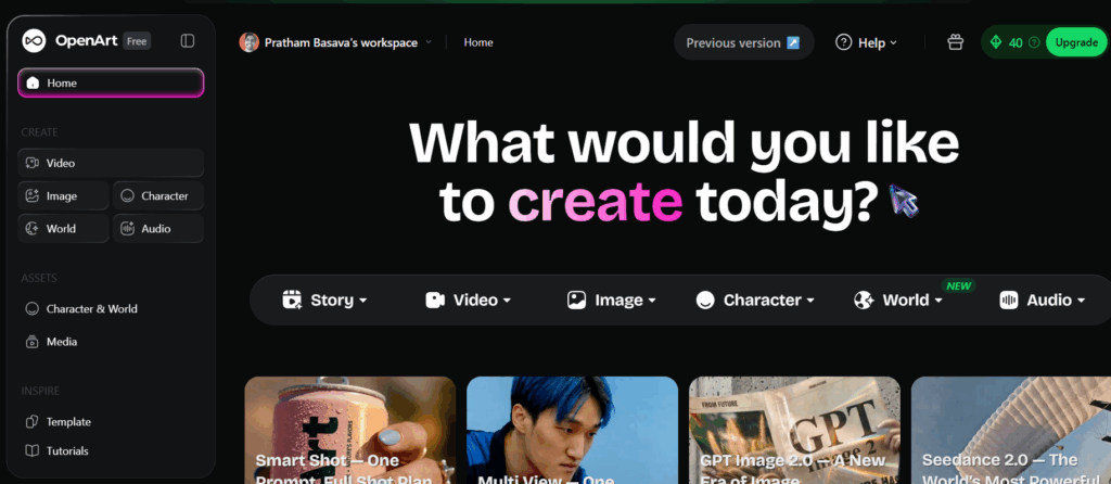 OpenArt AI Features