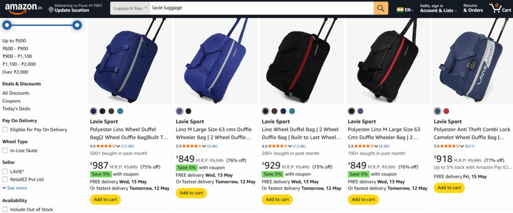 Lavie Duffle Bags