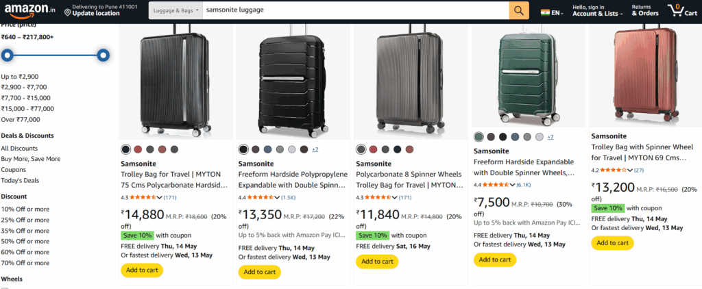 Samsonite luggage