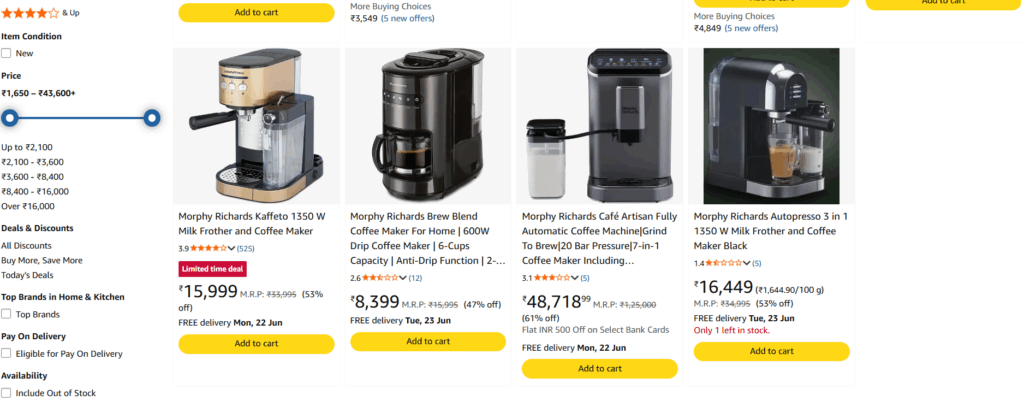 Morphy Richards Coffee Machines