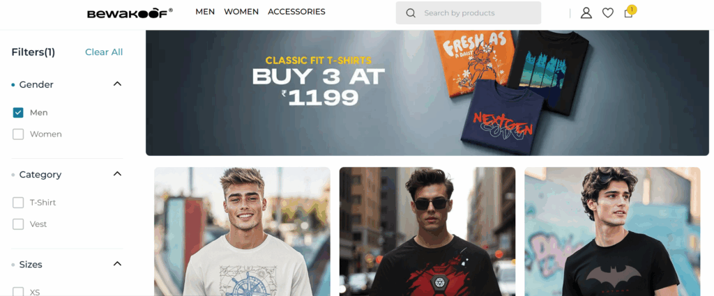 Bewakoof Men's clothing