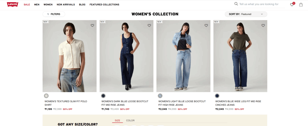 Denim Clothing on Levi's