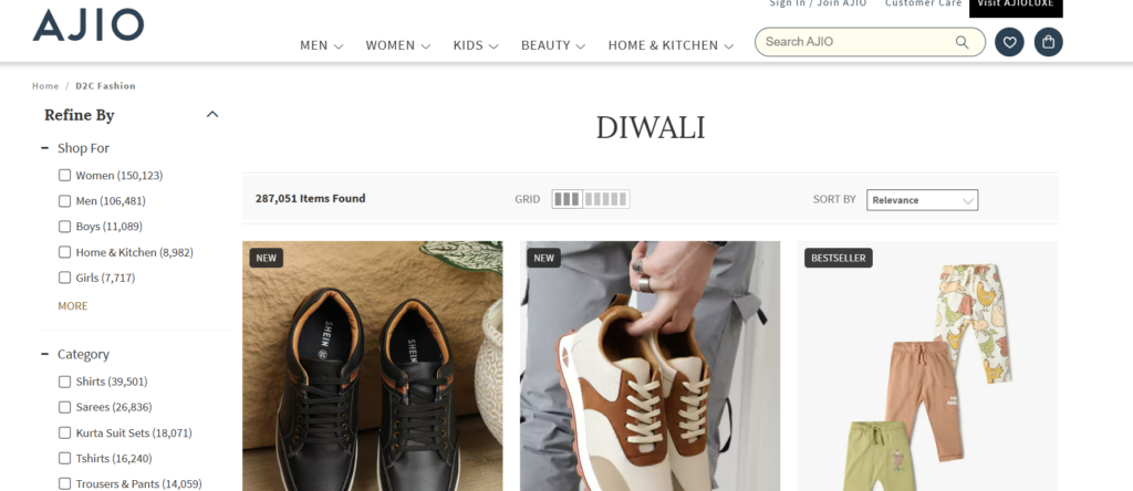 AJIO Mega Diwali Sale