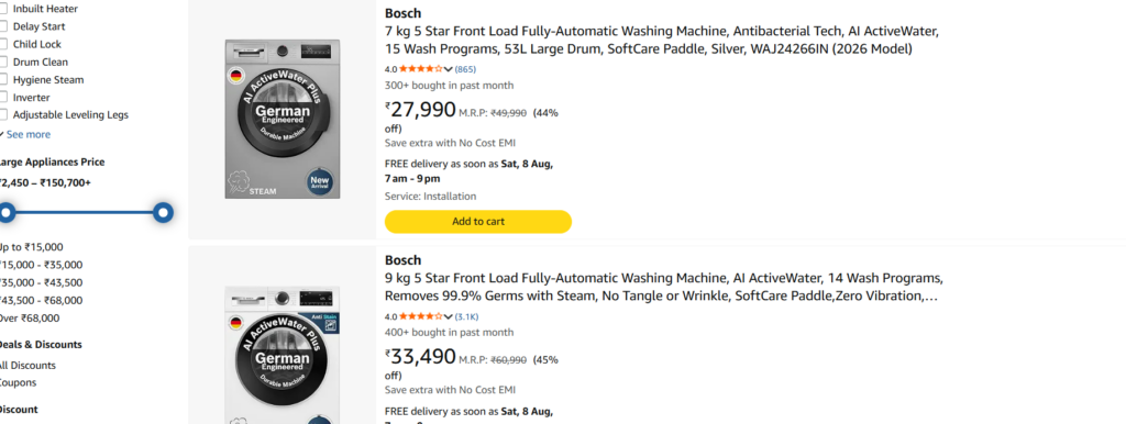 Bosch front-load washing machines