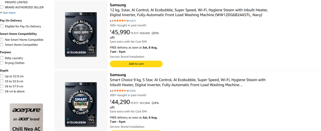 Samsung washers