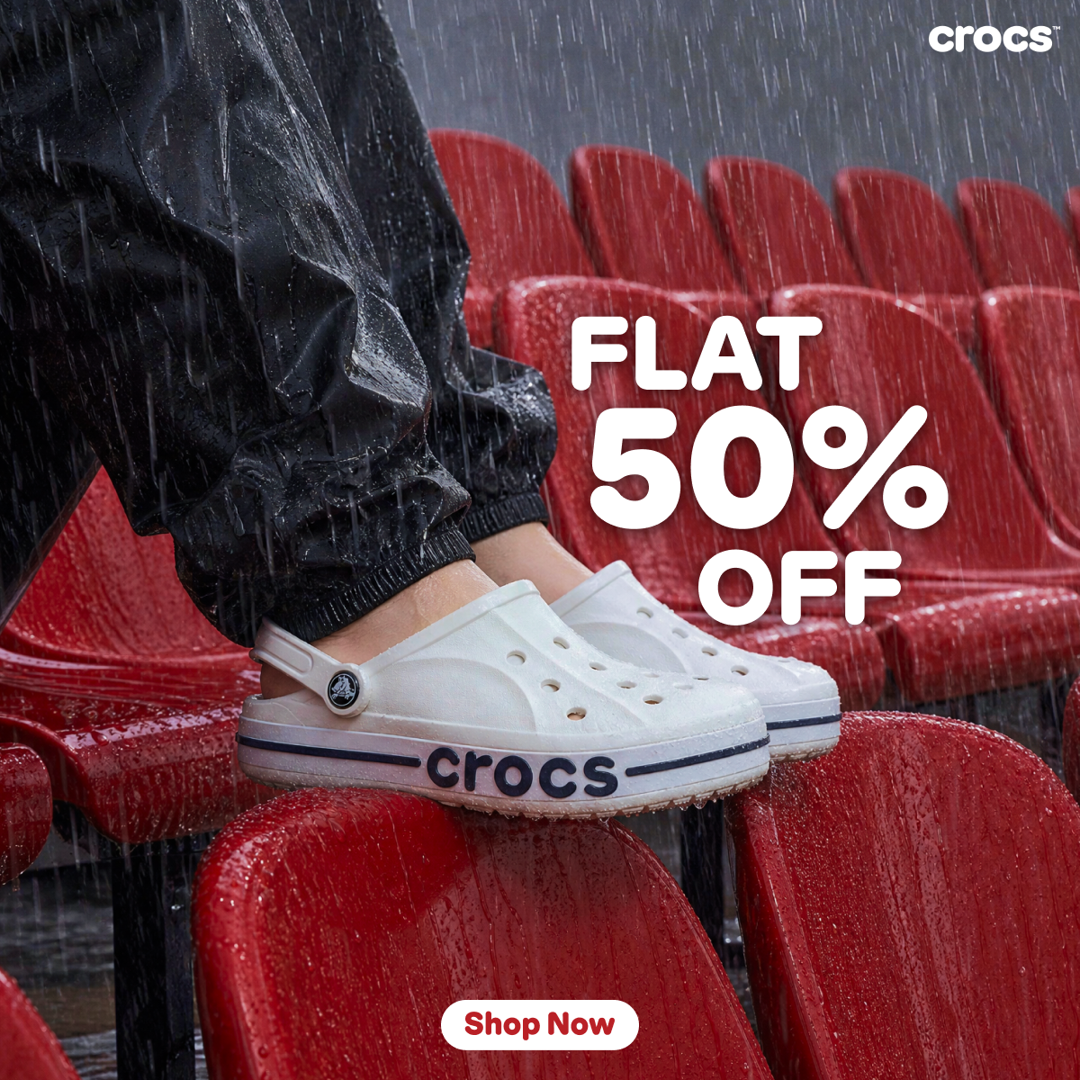 Flat 50% OFF On Crocs