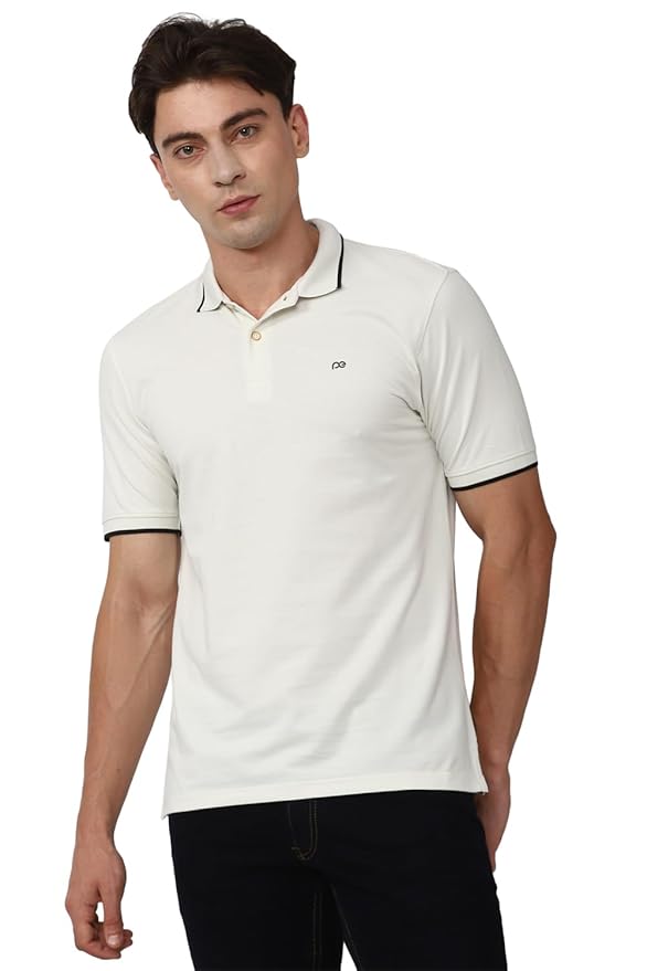 Peter England Snug Fit Solid Polo T-Shirt