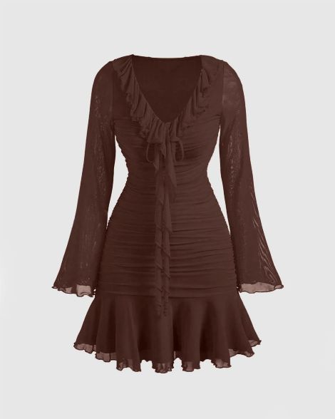 Ruffle Hem Mini Dress