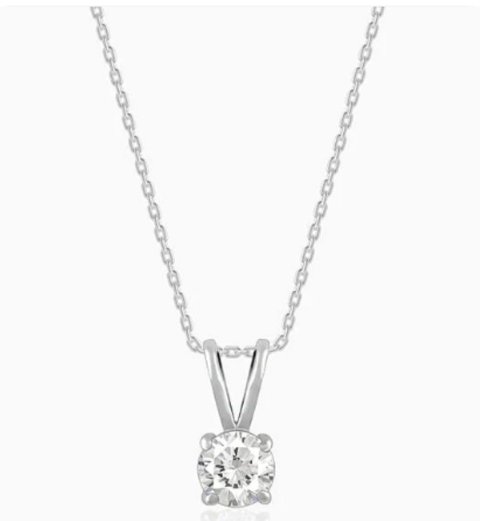 Silver Zircon Pendent With Chain