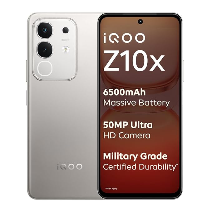 iQOO Z10x 5G (Titanium, 6GB RAM, 128GB Storage)